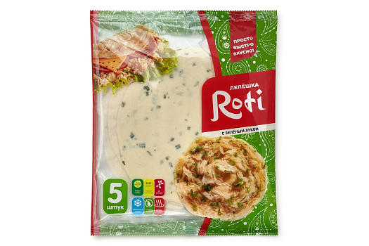 картинка Лепёшки с зелёным луком Roti 450г(5шт/уп) от магазина Окраина