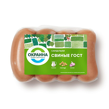 картинка Сардельки Свиные ГОСТ в натуральной оболочке 400-600г от магазина Окраина