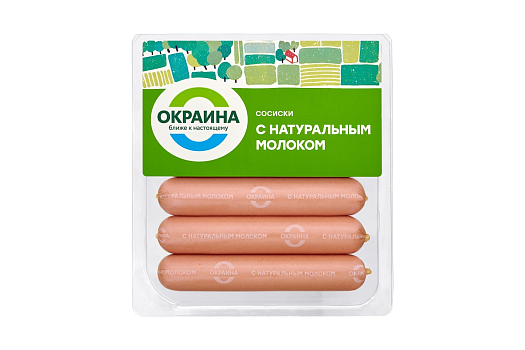 картинка Сосиски с натуральным молоком Окраина в оболочке амицел 420г от магазина Окраина